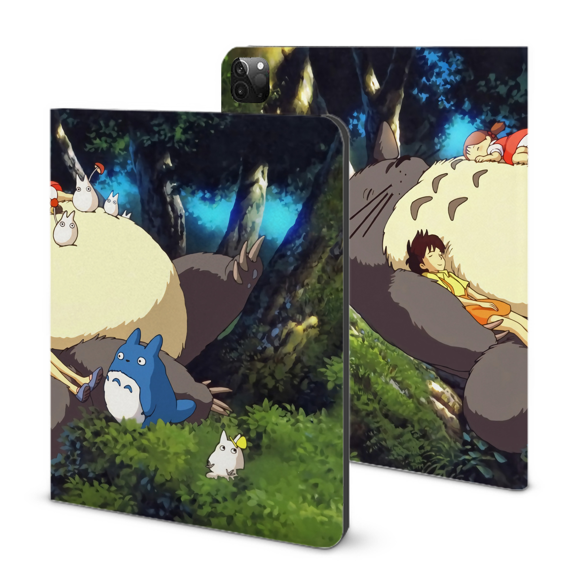 （画像用） となりのトトロ 草壁メイ 草壁サツキ My Neighbor Totoro Satsuki Kusakabe Mei Kusakabe IPadケース ペンホルダー付き ブックスタイルデザイン